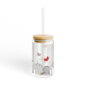 Pet Lover 16oz Glass with Lid and Straw