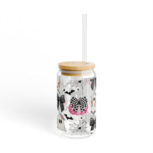 Load image into Gallery viewer, Pink Pumpkin and Ghost 16oz Glass with Lid and Straw