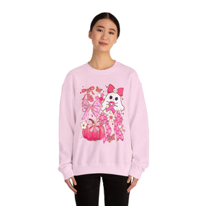 Breast Cancer Awareness with Ghost Crewneck Sweatshirt