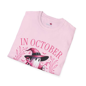 Breast Cancer Awareness Pink Ghost Softstyle T-Shirt