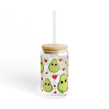 Load image into Gallery viewer, Cute Avocado 16oz Sipper Glass with Straw and Lid