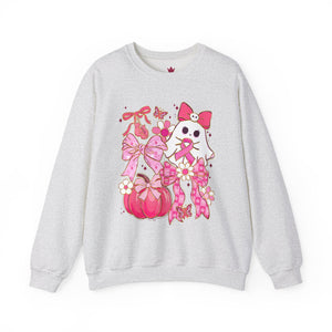 Breast Cancer Awareness with Ghost Crewneck Sweatshirt