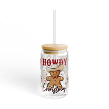 Load image into Gallery viewer, Howdy Christmas 16oz Sipper Glass with Straw and Lid