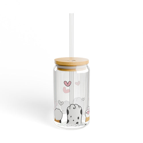 Pet Lover 16oz Glass with Lid and Straw