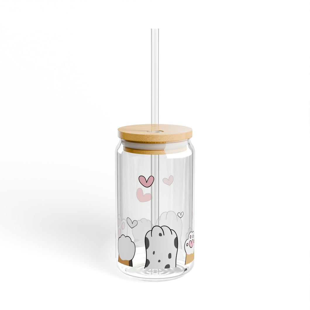 Pet Lover 16oz Glass with Lid and Straw