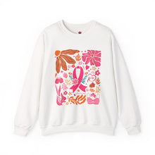 Load image into Gallery viewer, Breast Cancer Awareness Boho Crewneck Sweatshirt