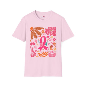 Breast Cancer Awareness Boho Softstyle T-Shirt