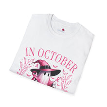 Load image into Gallery viewer, Breast Cancer Awareness Pink Ghost Softstyle T-Shirt