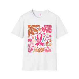 Breast Cancer Awareness Boho Softstyle T-Shirt