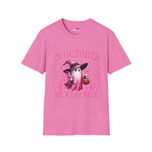 Load image into Gallery viewer, Breast Cancer Awareness Pink Ghost Softstyle T-Shirt