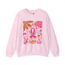 Load image into Gallery viewer, Breast Cancer Awareness Boho Crewneck Sweatshirt