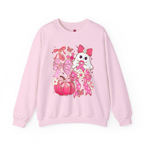 Breast Cancer Awareness with Ghost Crewneck Sweatshirt