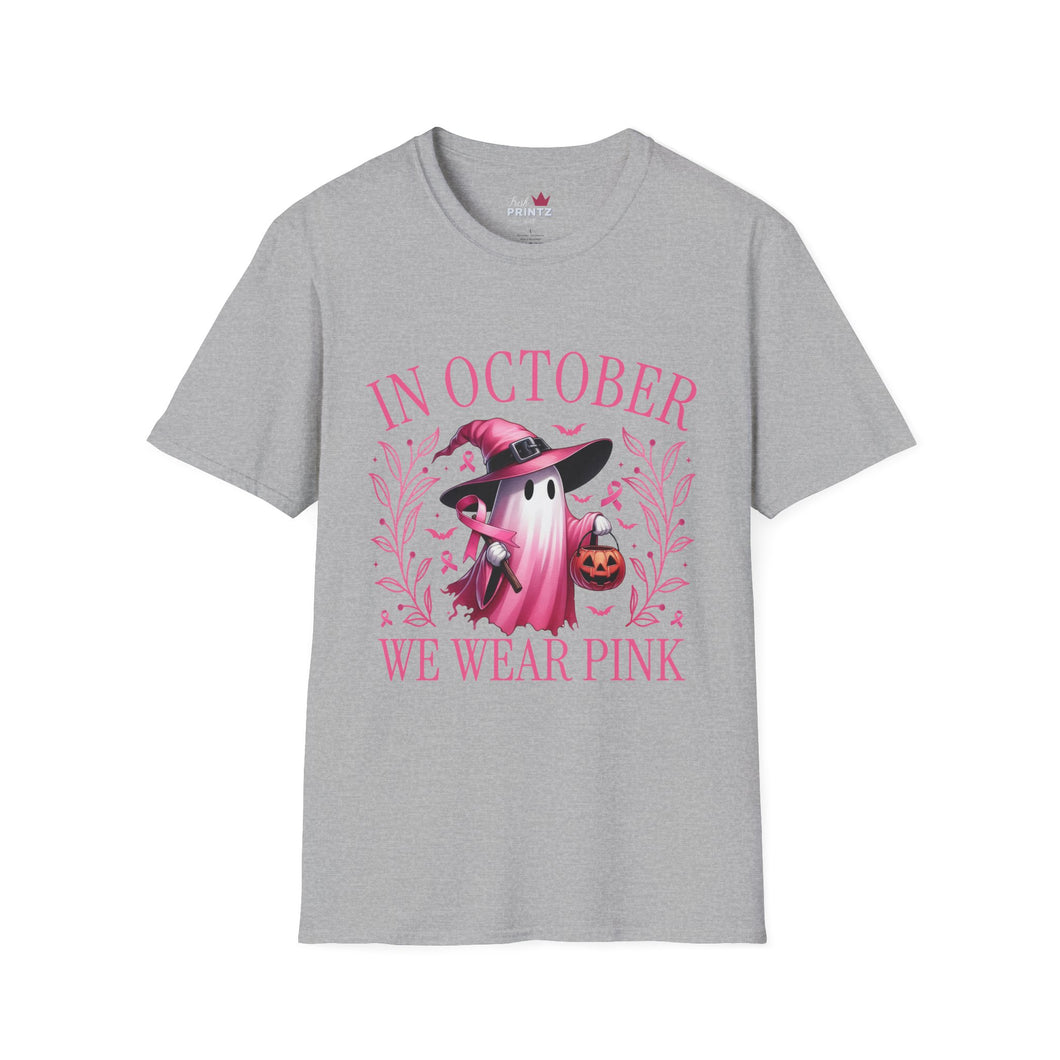 Breast Cancer Awareness Pink Ghost Softstyle T-Shirt