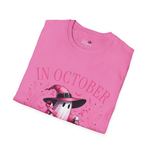 Breast Cancer Awareness Pink Ghost Softstyle T-Shirt
