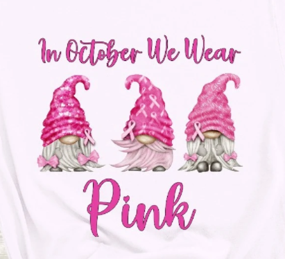 Pink breast cancer gnomes with 